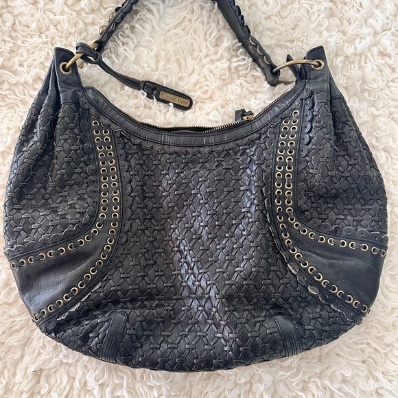 Isabella Fiore Black Studded Hobo Bag - Picture 2 of 7